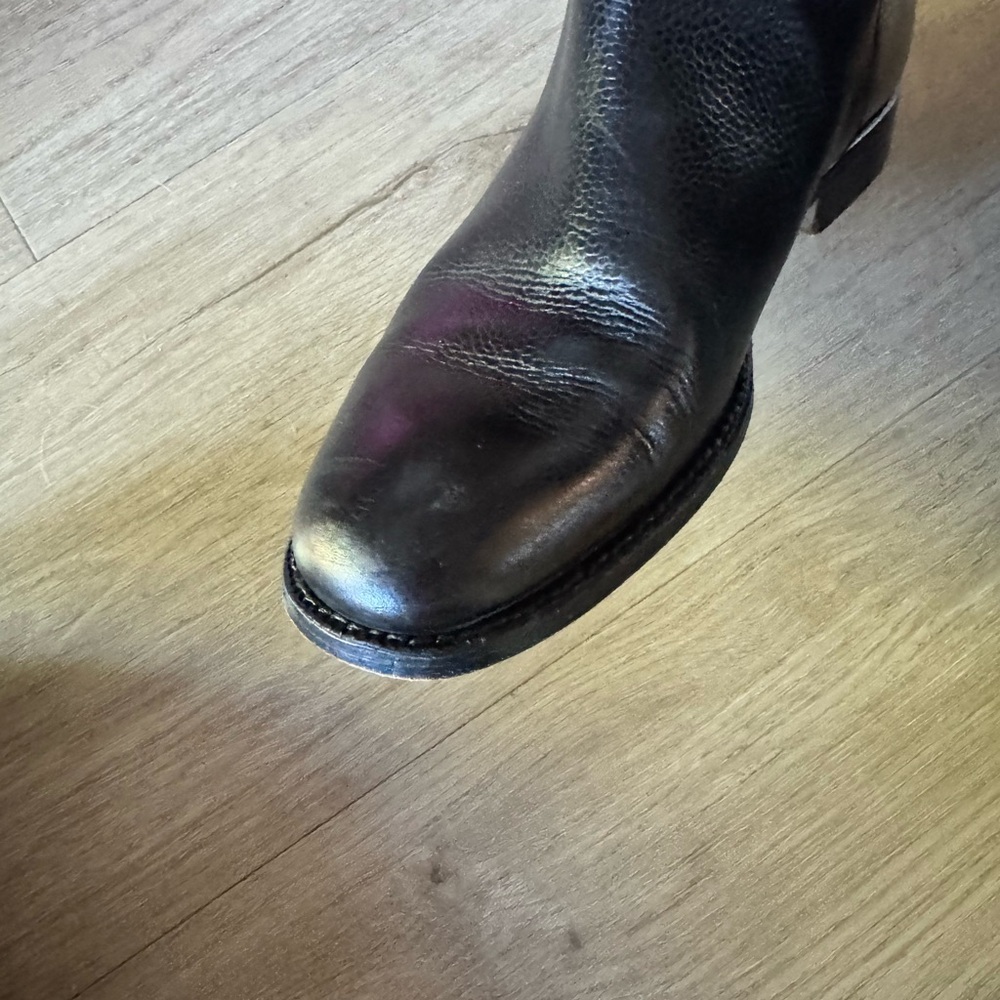 Black Leather Knee-High Boots - Picture 7 of 17